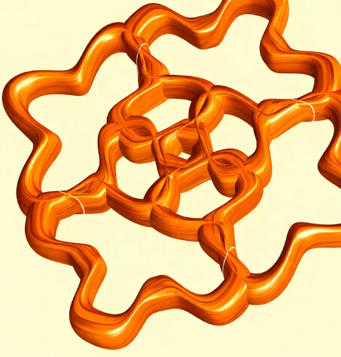 3d abstract shape orange